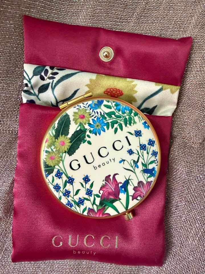 GG Floral print double sided mirror