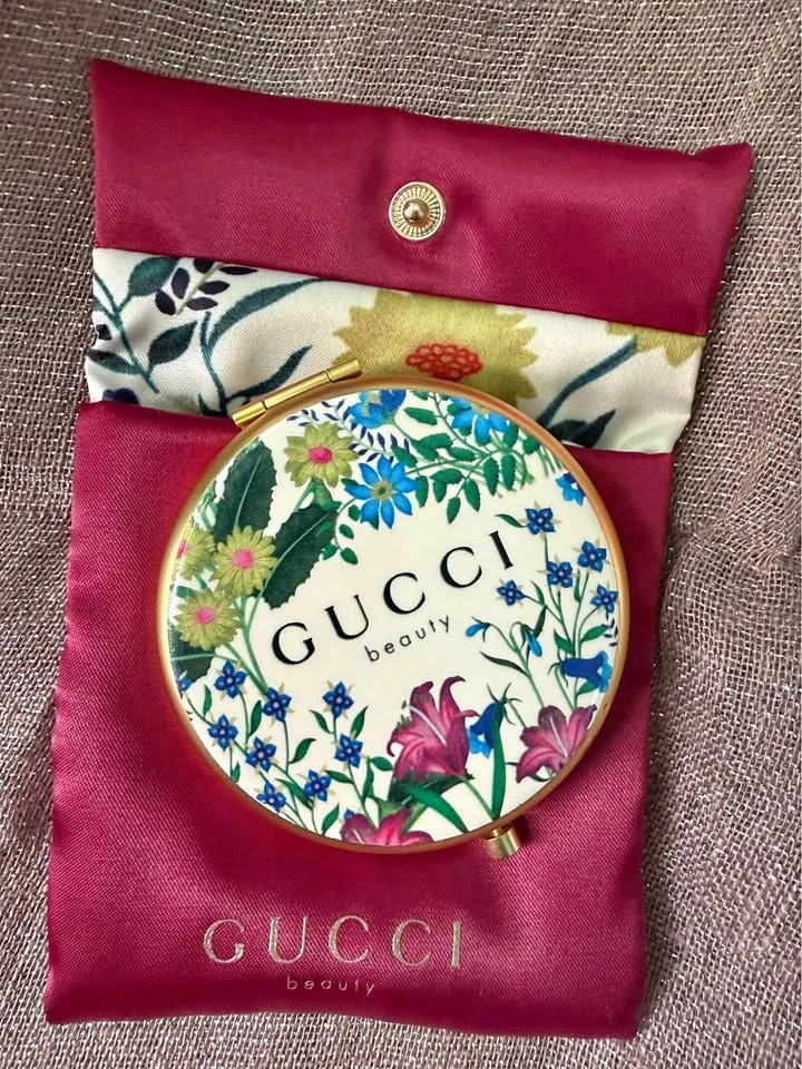 GG Floral print double sided mirror