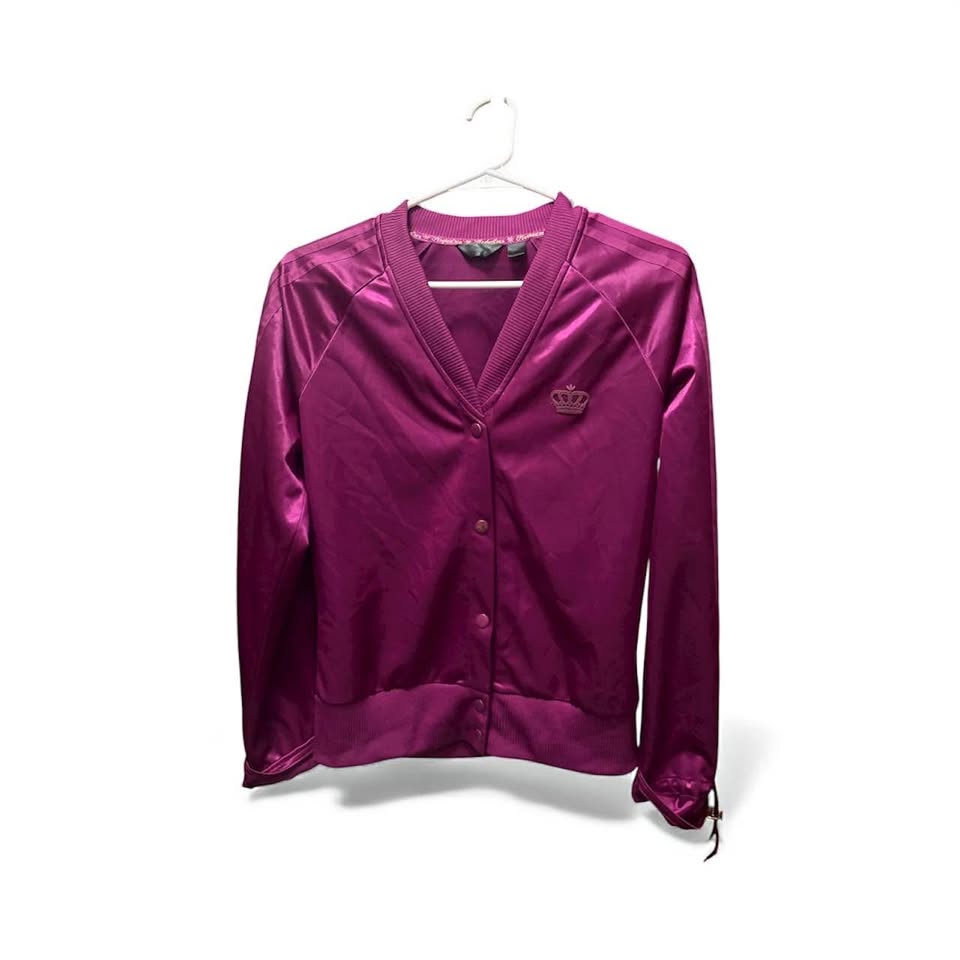 Rare! Adidas Respect Me satin purple jacket
