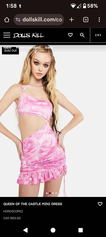 RARE!! DOLLS KILL PINK DRESS image indicator(2)