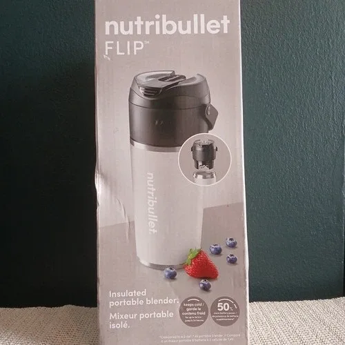 Nutribullet Flip Portable Blender w/ White Insulated Tumbler Cup