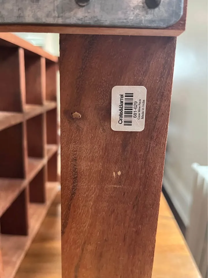 Crate and Barrel solid wood wine rack image indicator(4)
