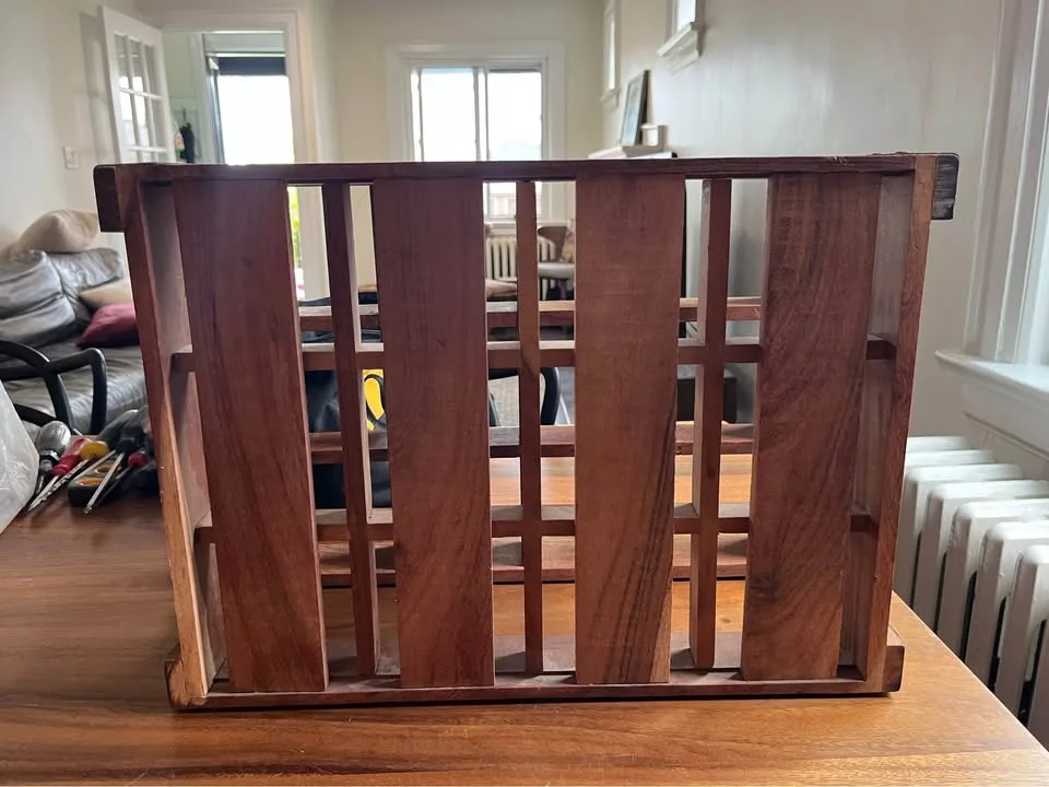 Crate and Barrel solid wood wine rack image indicator(5)