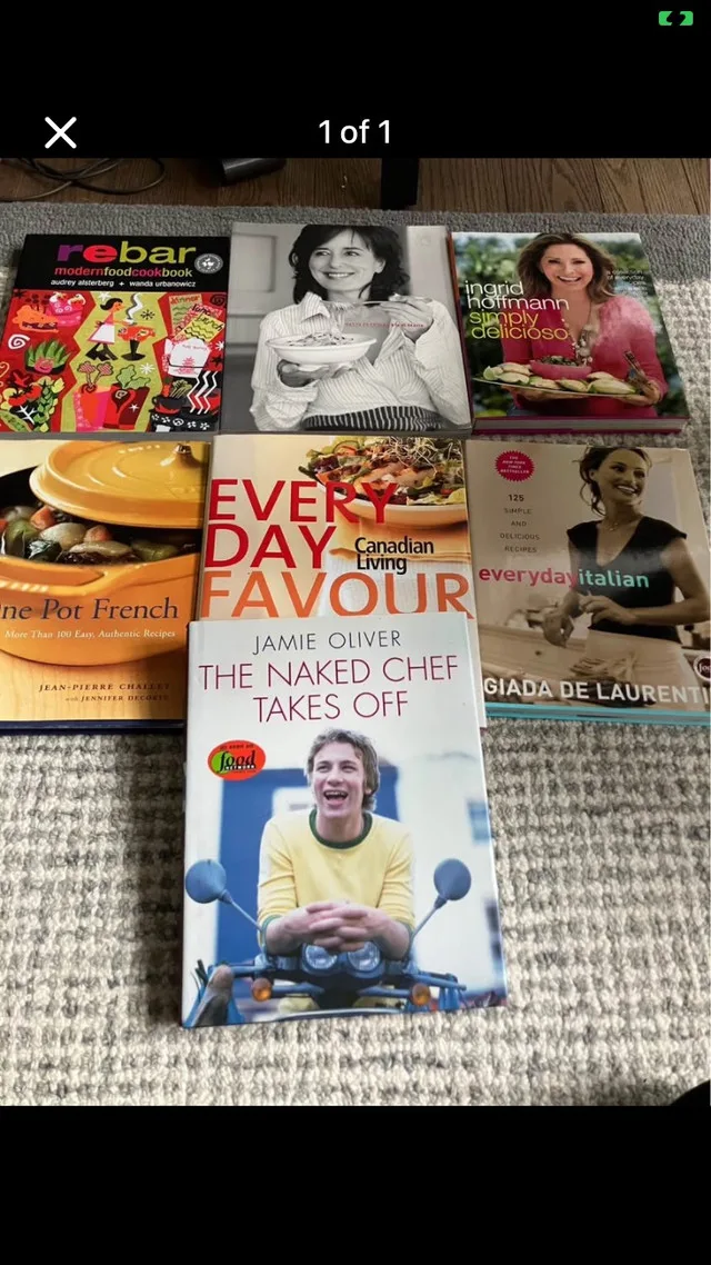Lot of 7 cookbooks - Giada/Jamie Oliver etc thumbnail