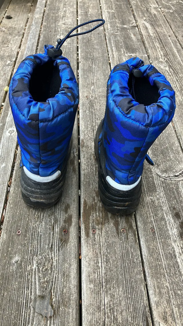 Boys ice cap winter boots blue camo size 3 image indicator(3)