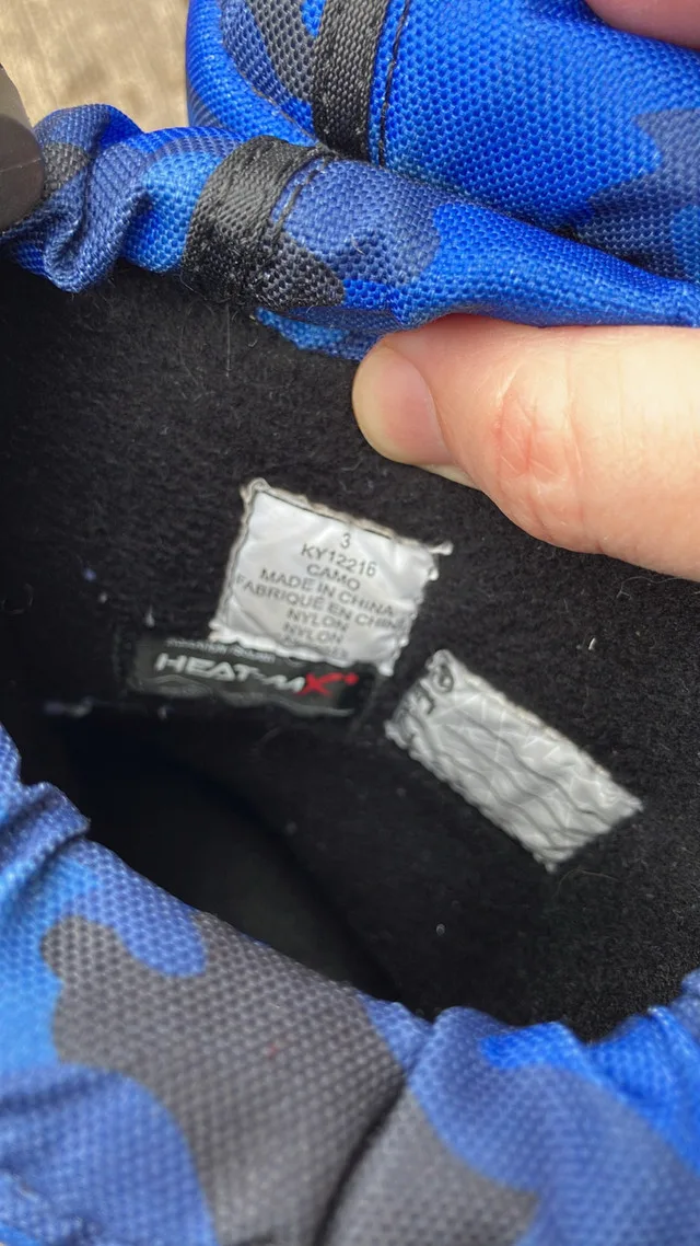 Boys ice cap winter boots blue camo size 3 image indicator(5)