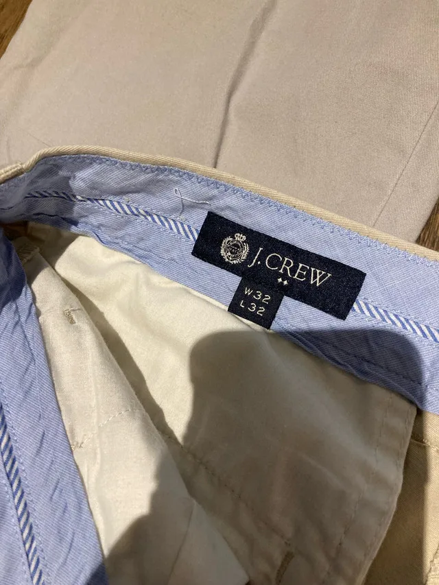 Two pairs of J Crew Men’s Khakis 32x32 tan and gray image indicator(3)