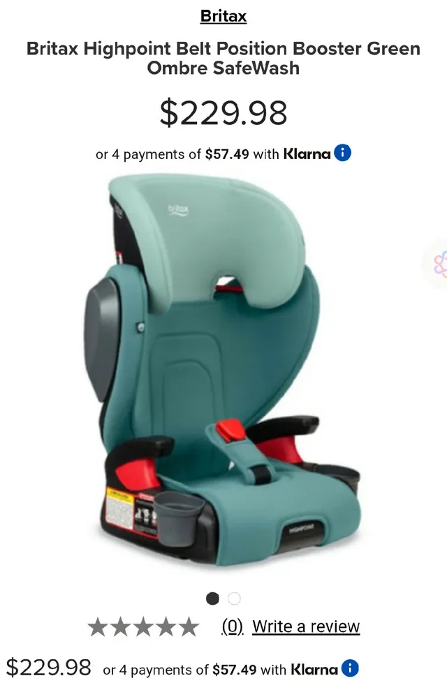 Britax Highpoint Belt Position Booster Green Ombre thumbnail