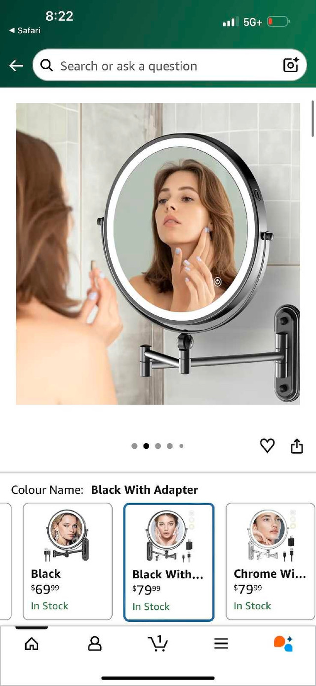 Lighted Wall Mounted Makeup Mirror with 3 Color Light
