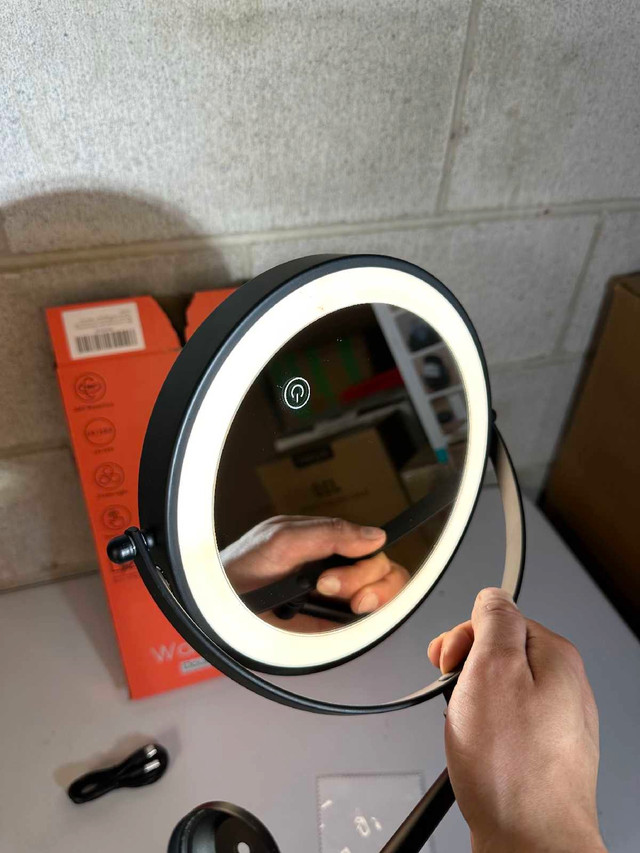 Lighted Wall Mounted Makeup Mirror with 3 Color Light - photo 3