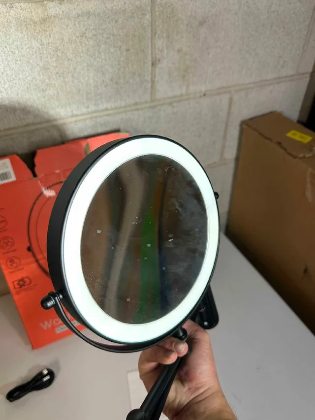 Lighted Wall Mounted Makeup Mirror with 3 Color Light image indicator(4)