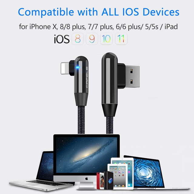 iPhone USB Charger 90 degrees both side 6 feet - photo 4