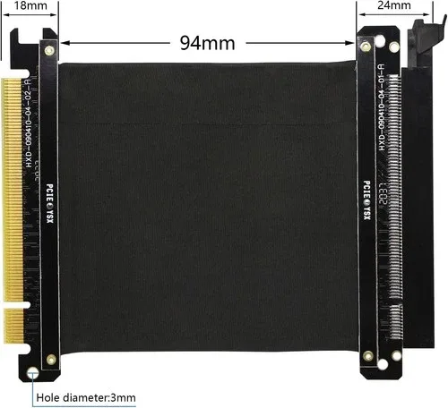 SinLoon 10cm PCIE 3.0 Riser Cable GPU Extension Right Angle Conn image indicator(3)