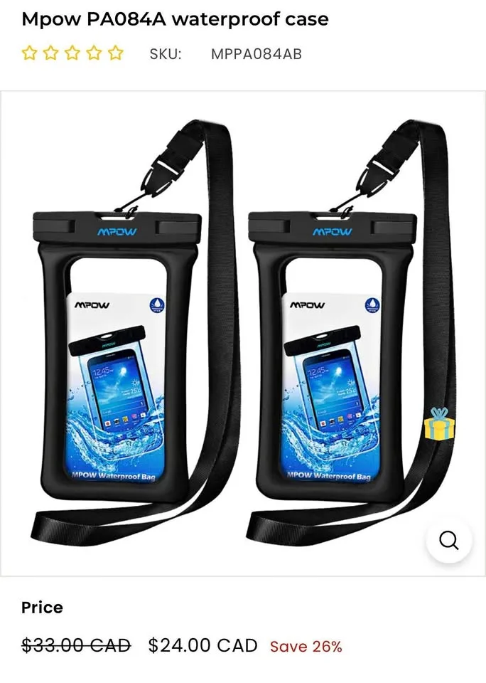 New Mpow PA084A waterproof case 2-pack