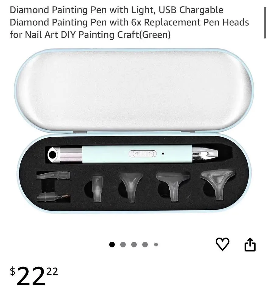 Diamond Painting Pen with Light & 6 Replacement Heads