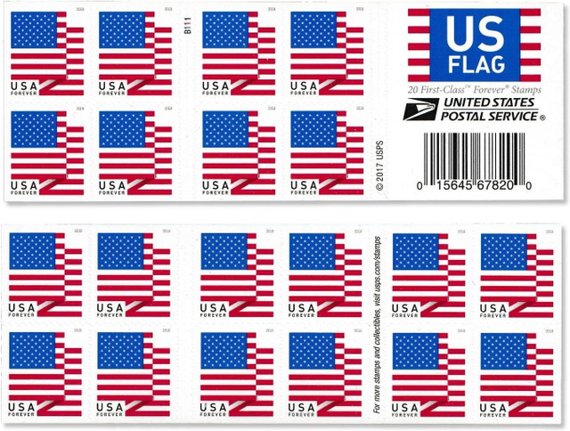 U.S. Flag - 2018 USPS Forever First Class Stamps - 100 pcs.
