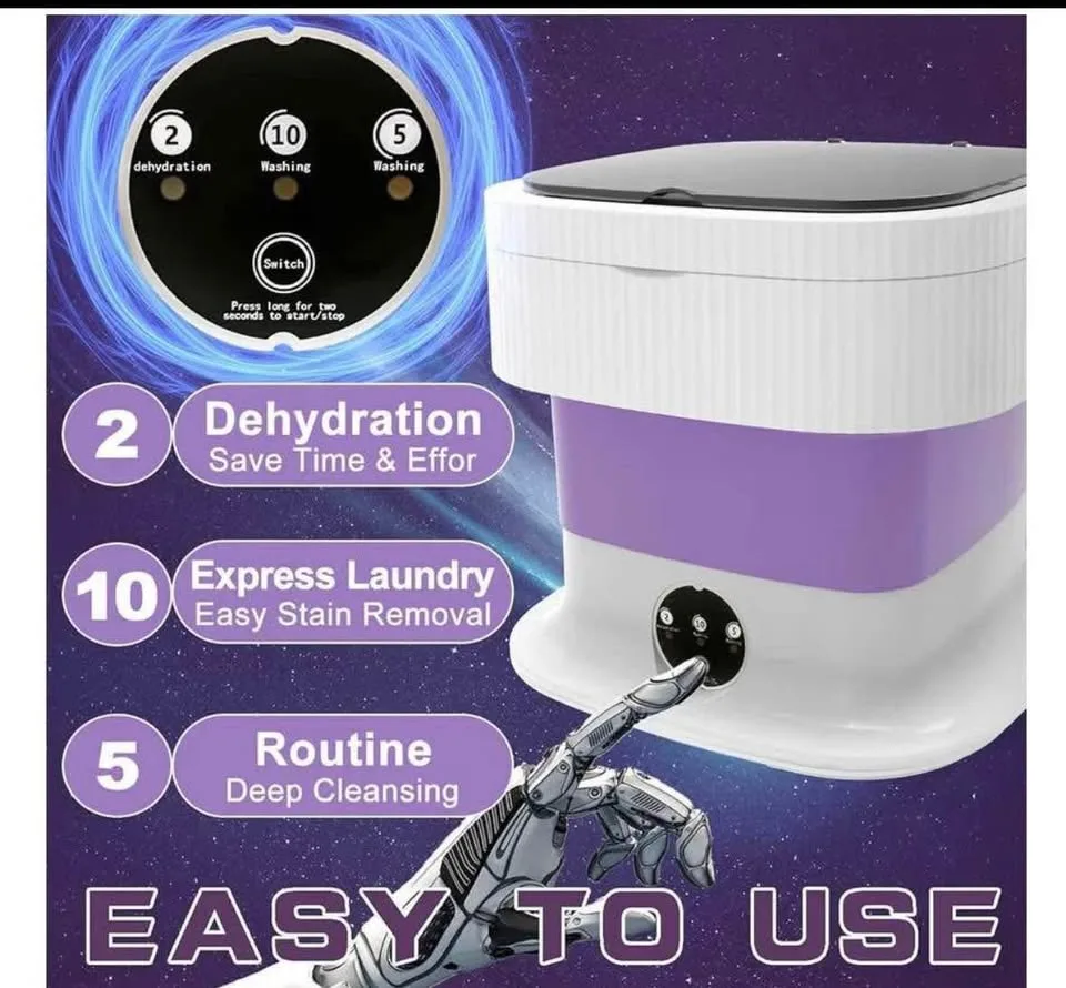 Portable Mini Washing Machine 16L – Foldable Washer & Spin Dryer image indicator(7)