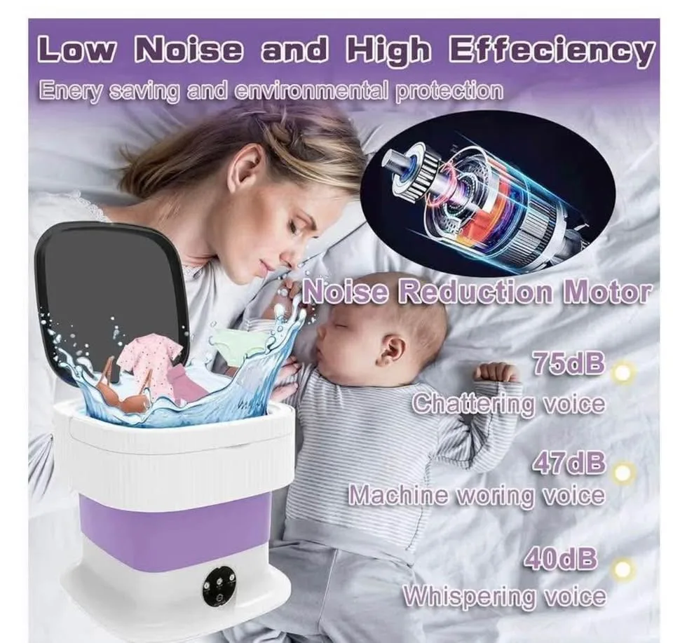 Portable Mini Washing Machine 16L – Foldable Washer & Spin Dryer image indicator(8)