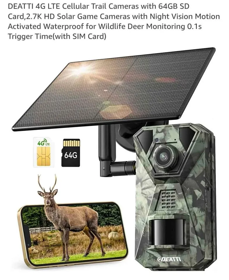 DEATTI 4G LTE Cellular Trail Cameras thumbnail