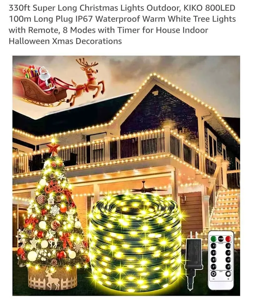 KIKO 33ft Icicle Christmas Lights Outdoor thumbnail