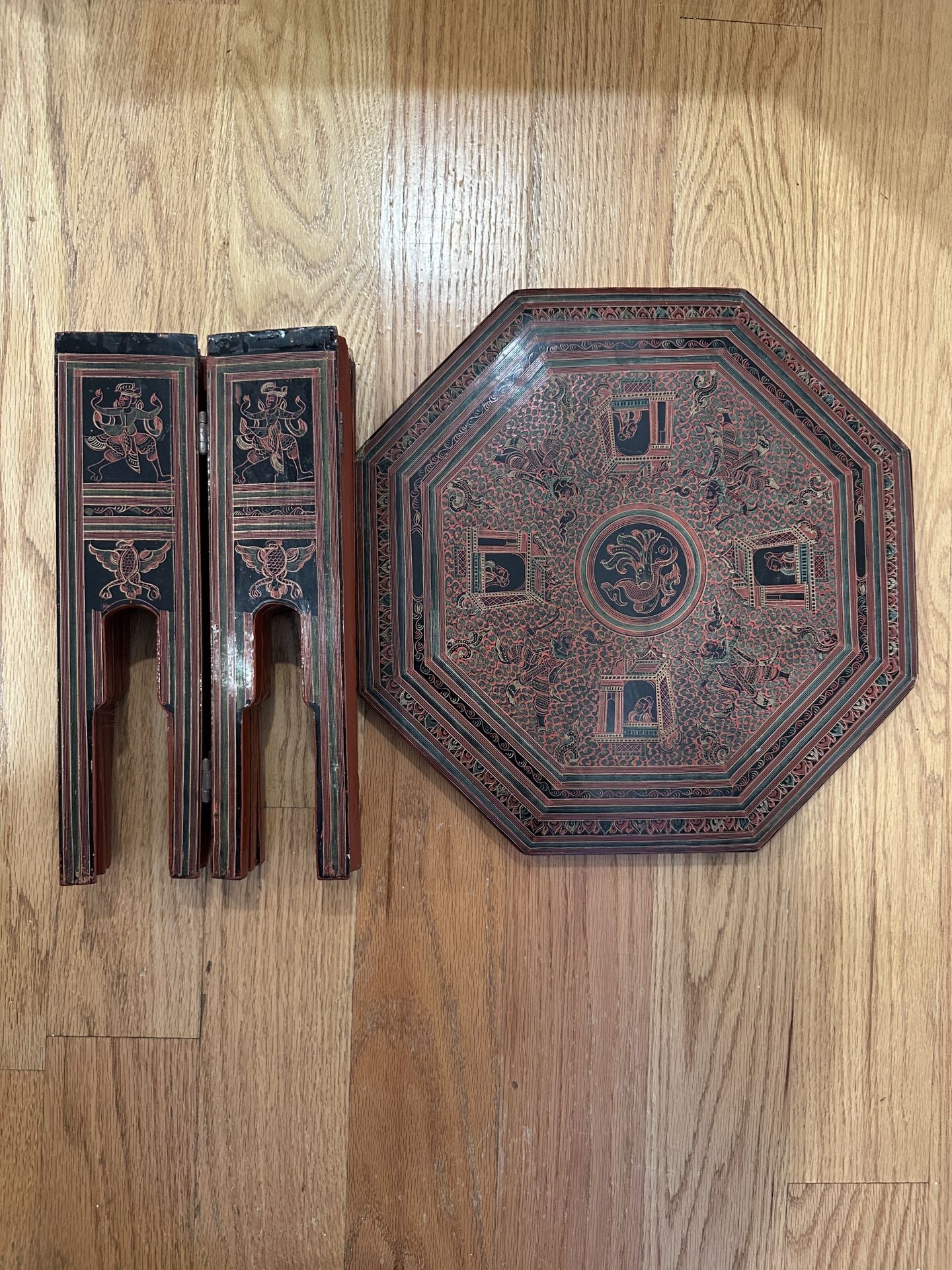 Burmese lacquered folding table - photo 2
