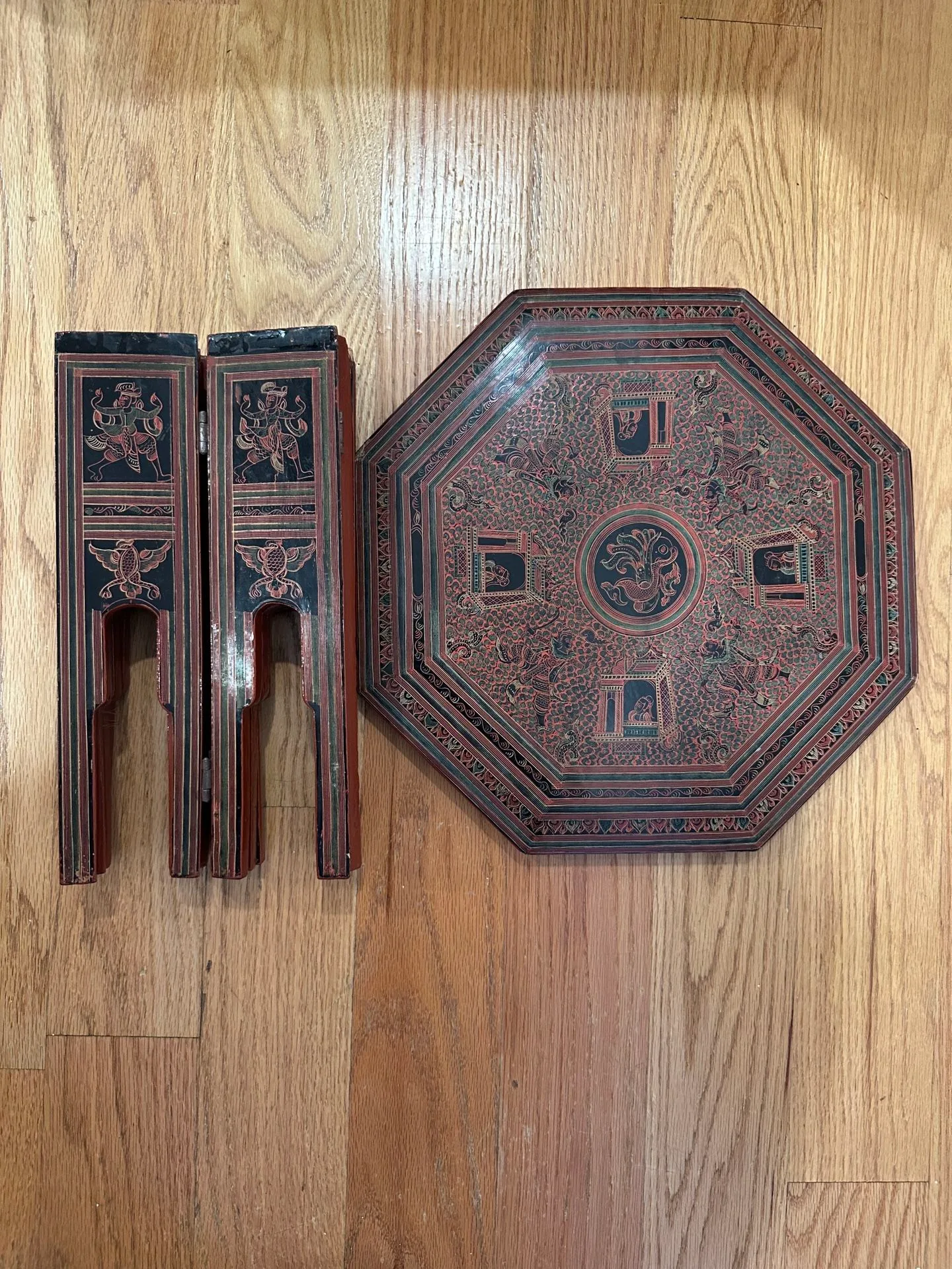 Burmese lacquered folding table image indicator(2)