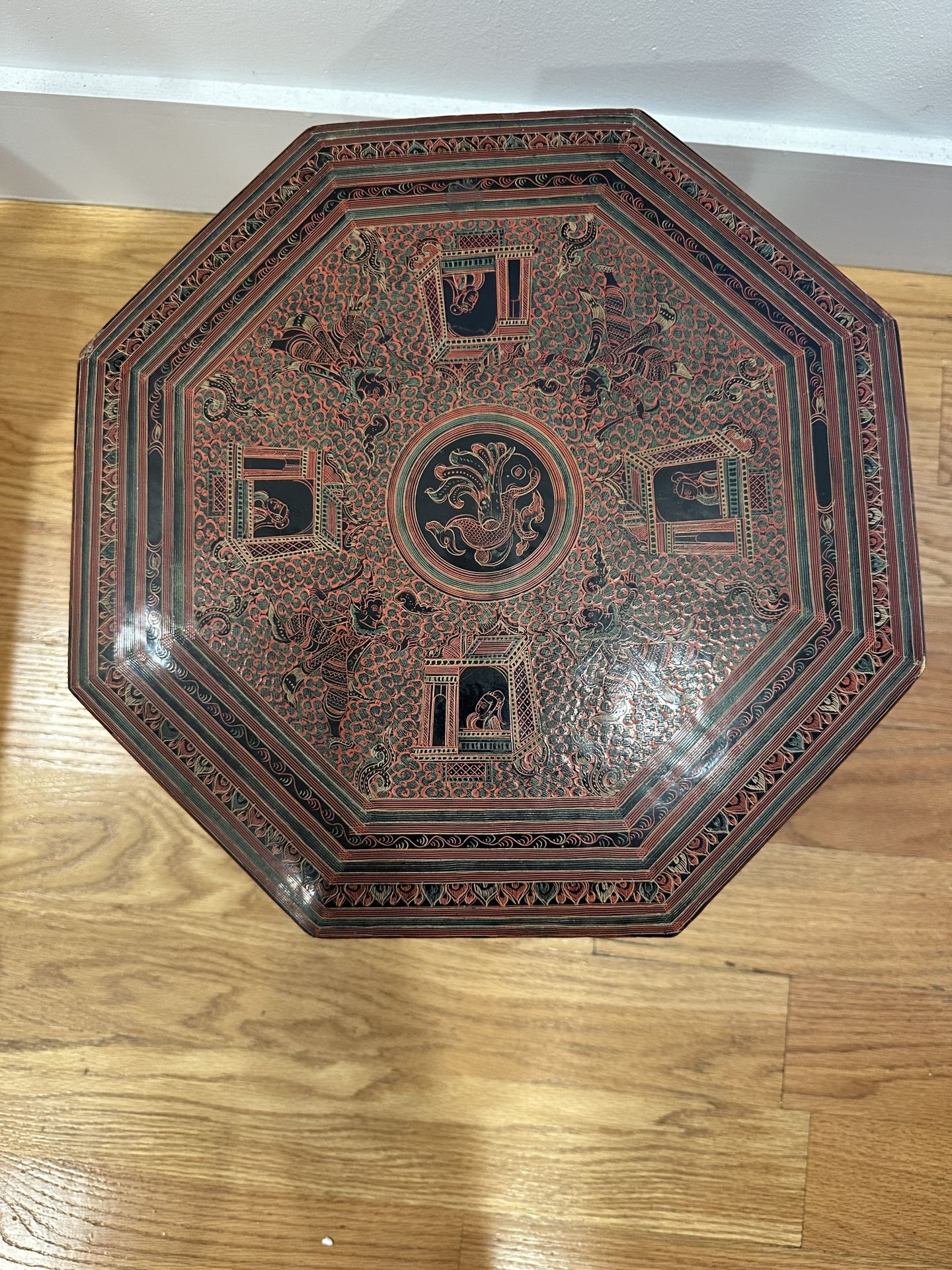 Burmese lacquered folding table - photo 4