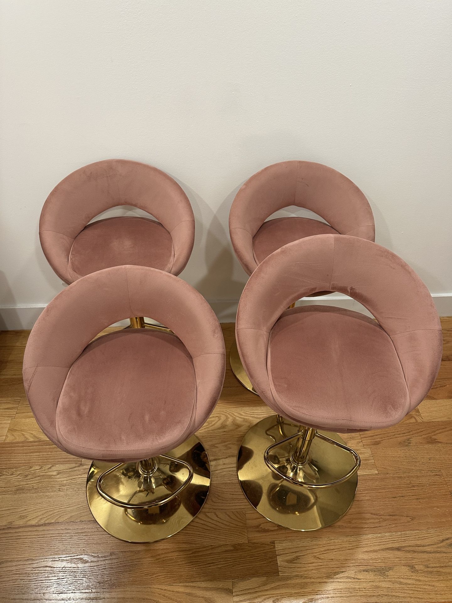 Modern Velvet Swivel Bar Stools (Set of 4) - photo 2