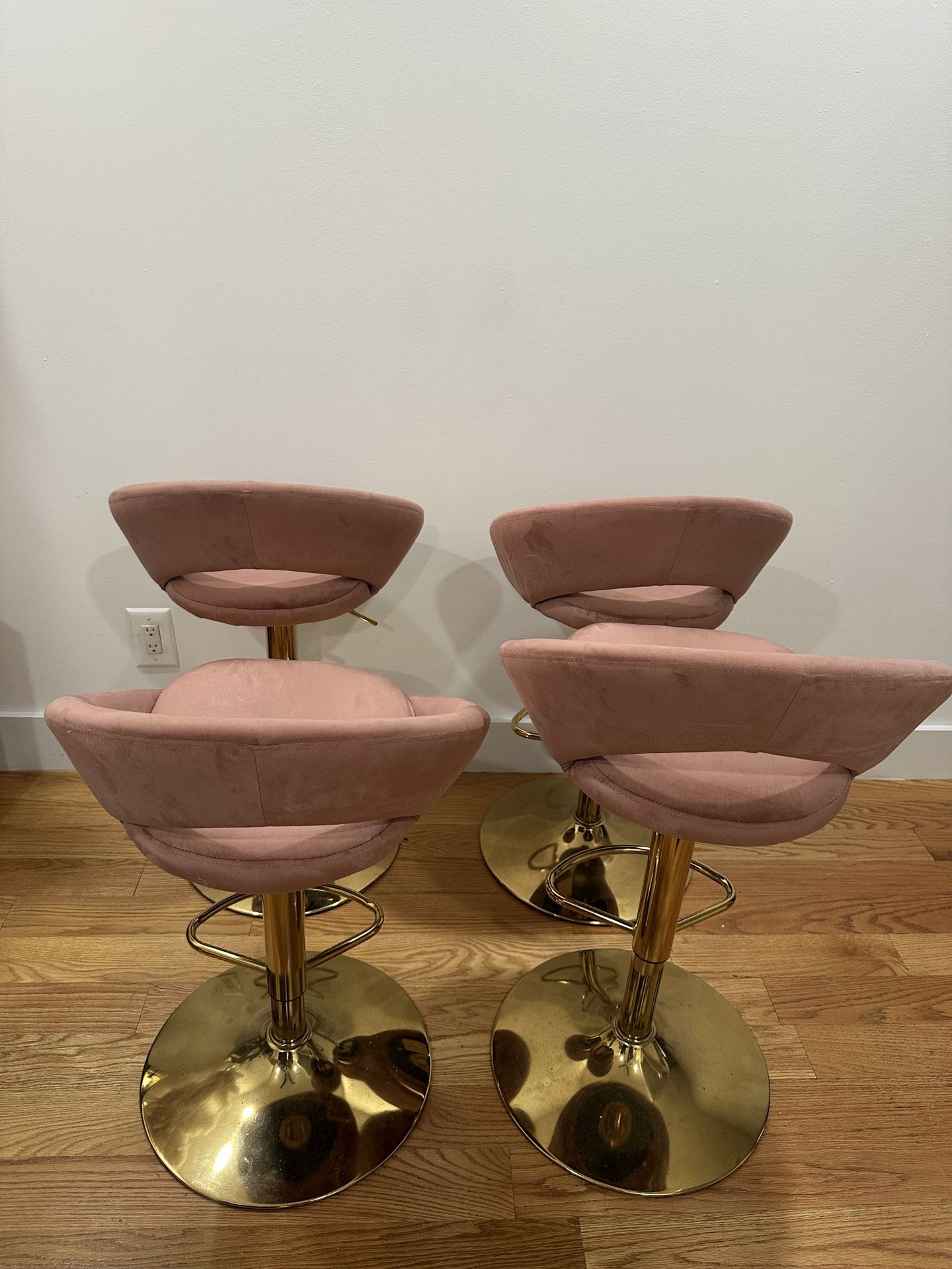 Modern Velvet Swivel Bar Stools (Set of 4) - photo 3