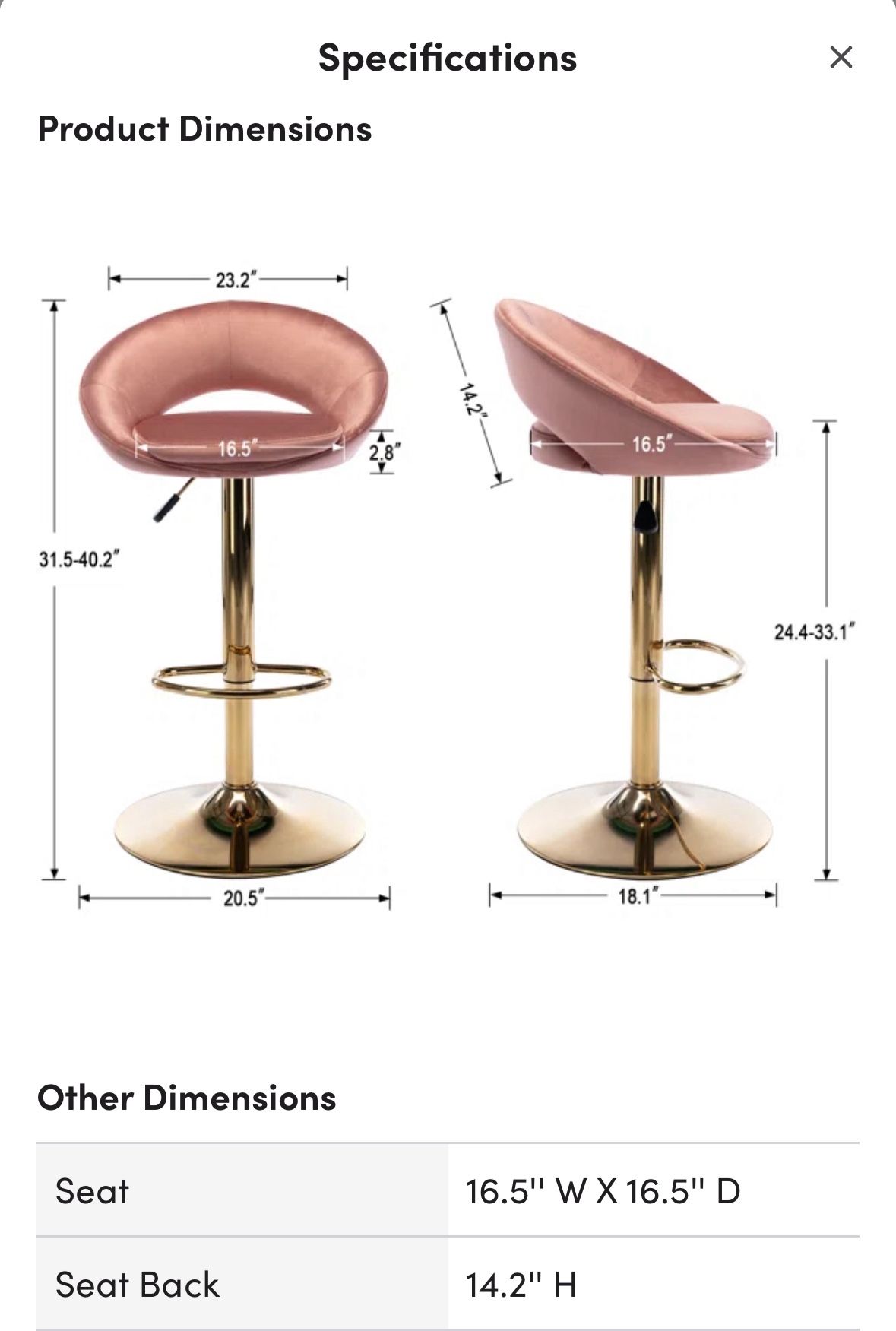 Modern Velvet Swivel Bar Stools (Set of 4) - photo 4