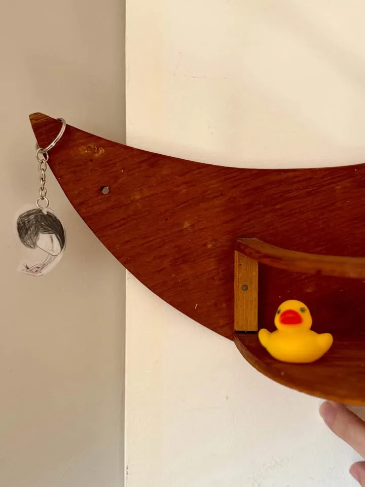 Vintage Wood Crescent Moon Staircase Shelf image indicator(5)