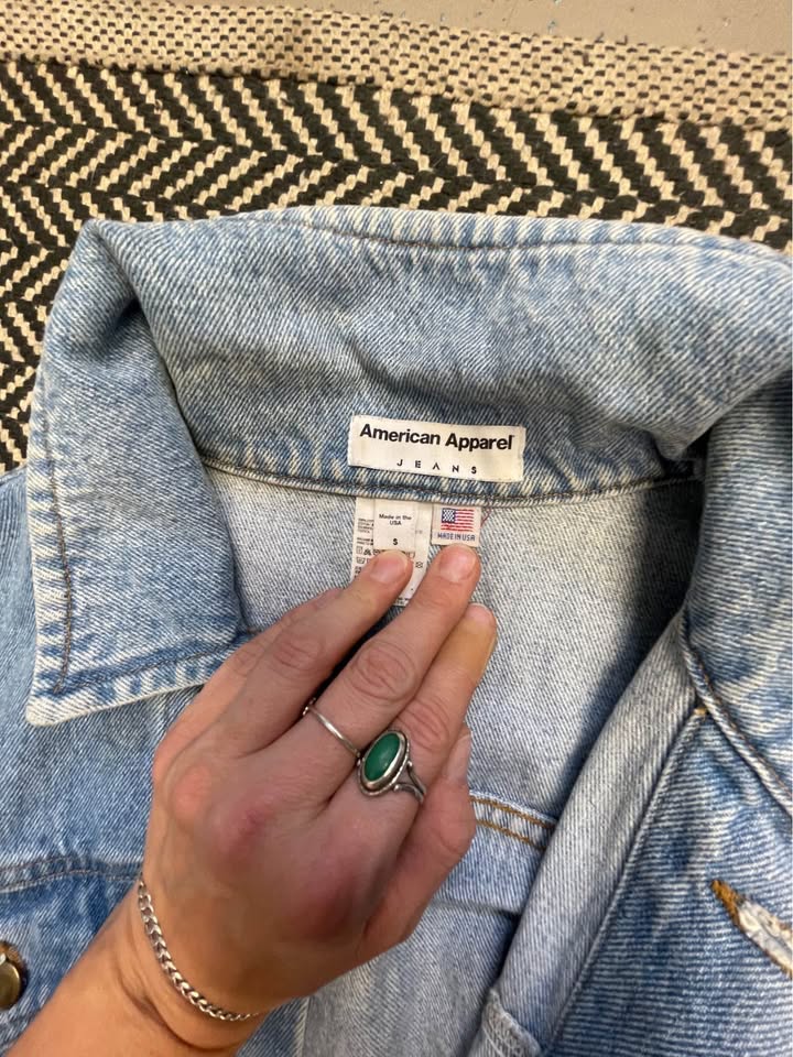 American Apparel Light Wash Denim Jacket Small Medium - photo 2