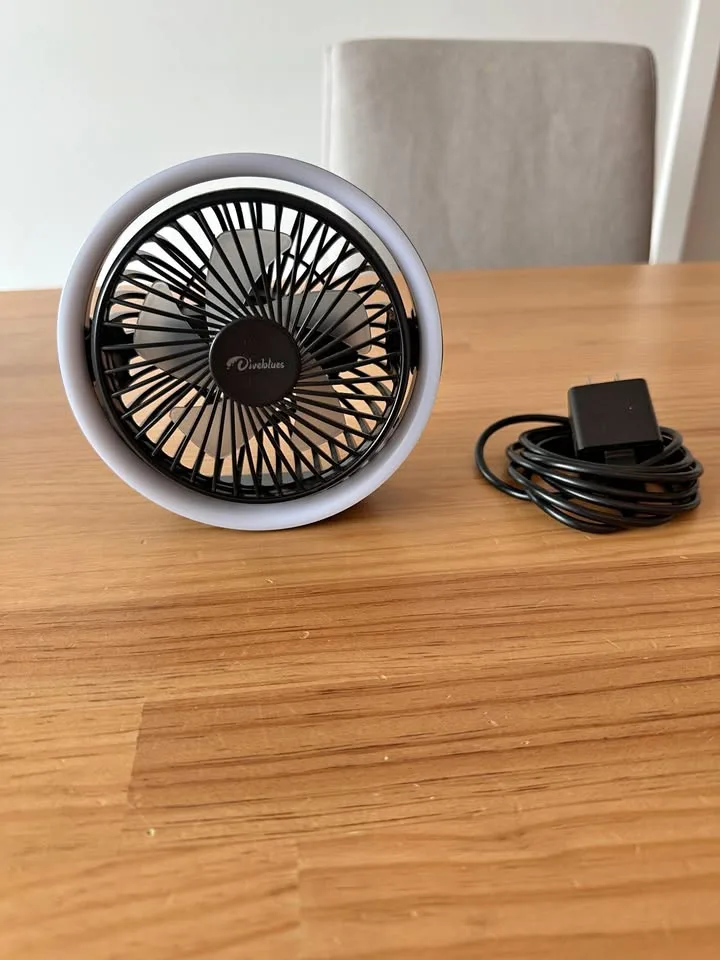 Small USB Desk Fan 5'' with LED Light thumbnail