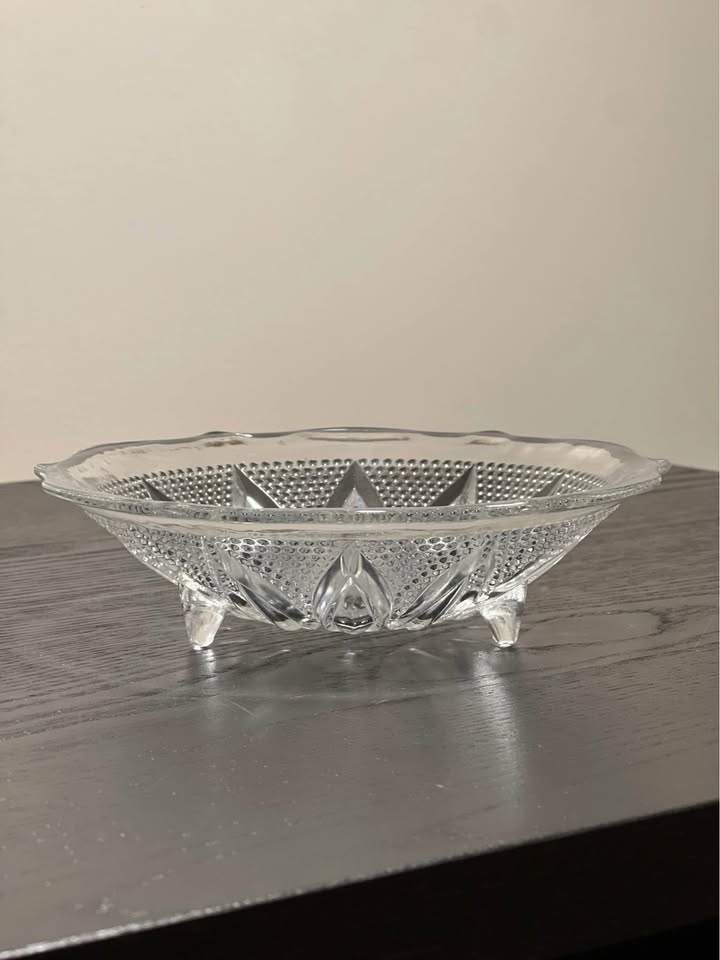 Hobnail Sunflower Clear Glass Candy Dish - photo 2