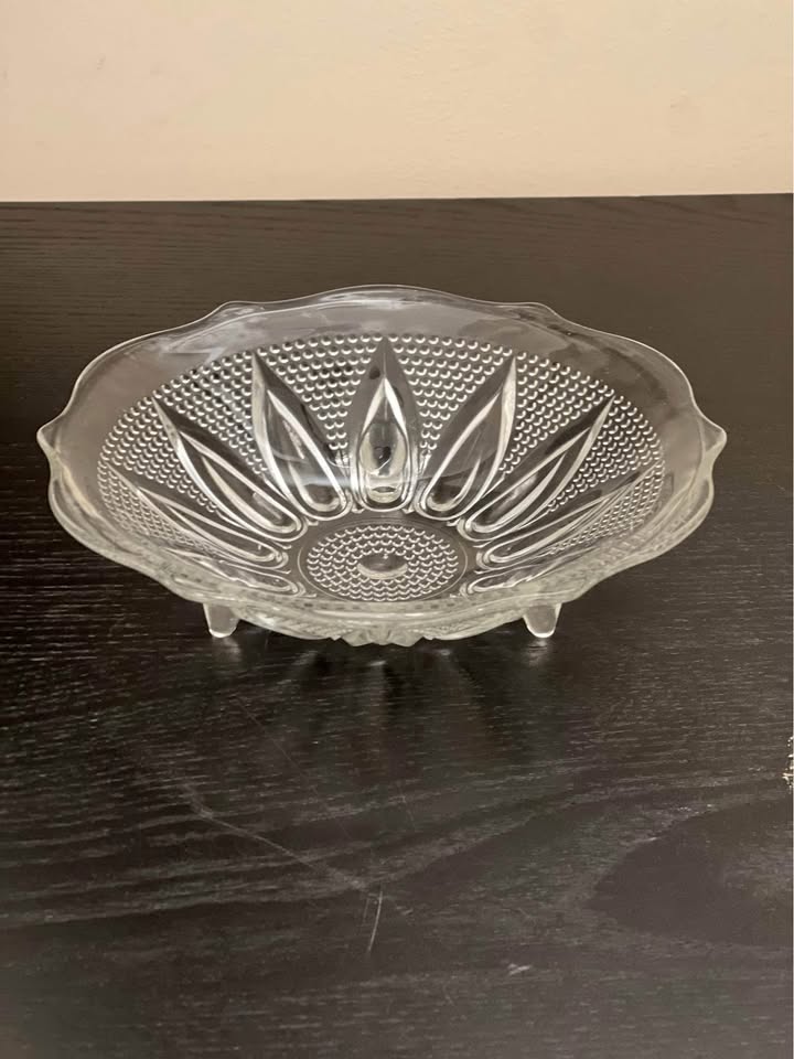 Hobnail Sunflower Clear Glass Candy Dish - photo 3