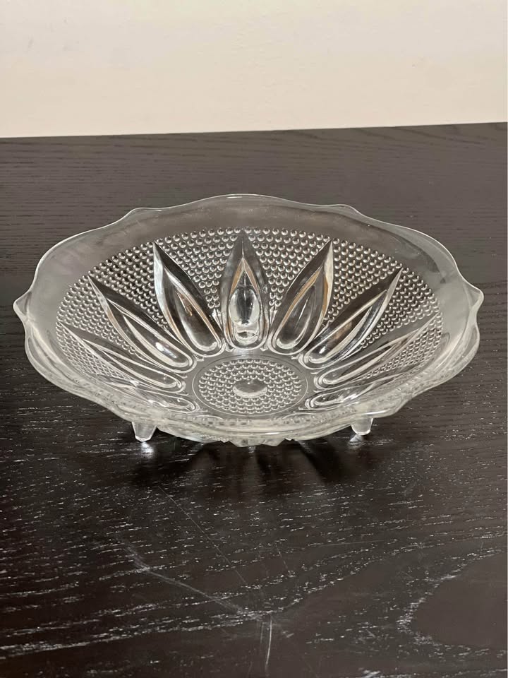 Hobnail Sunflower Clear Glass Candy Dish - photo 4