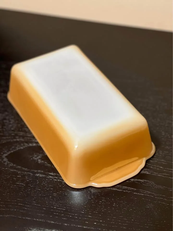 Fire King Peach Lustre loaf pan #409 1 Quart image indicator(3)