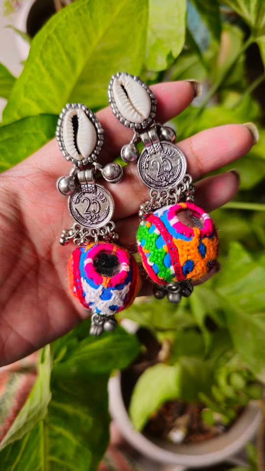 Handmade Kutch work earrings - photo 3