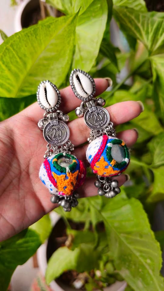 Handmade Kutch work earrings - photo 5