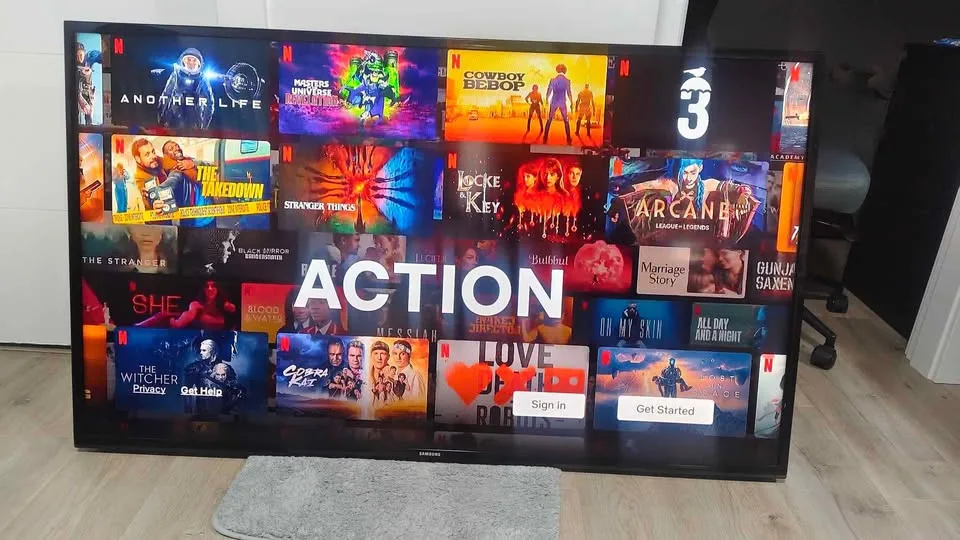 60 inch Samsung Smart TV with Sanus TV Base image indicator(2)