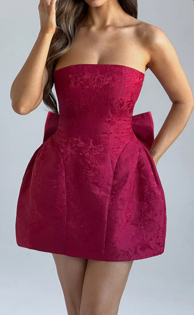 Babyboo-ELENORA MINI DRESS - RED-Size XS