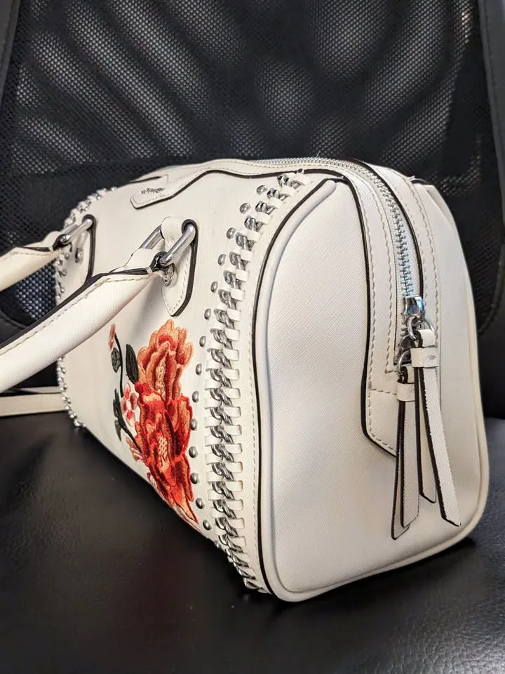 CK Embroidered Leather Satchel Handbag - Like NEW image indicator(2)