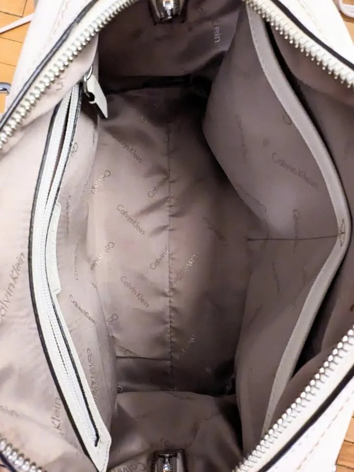 CK Embroidered Leather Satchel Handbag - Like NEW image indicator(5)