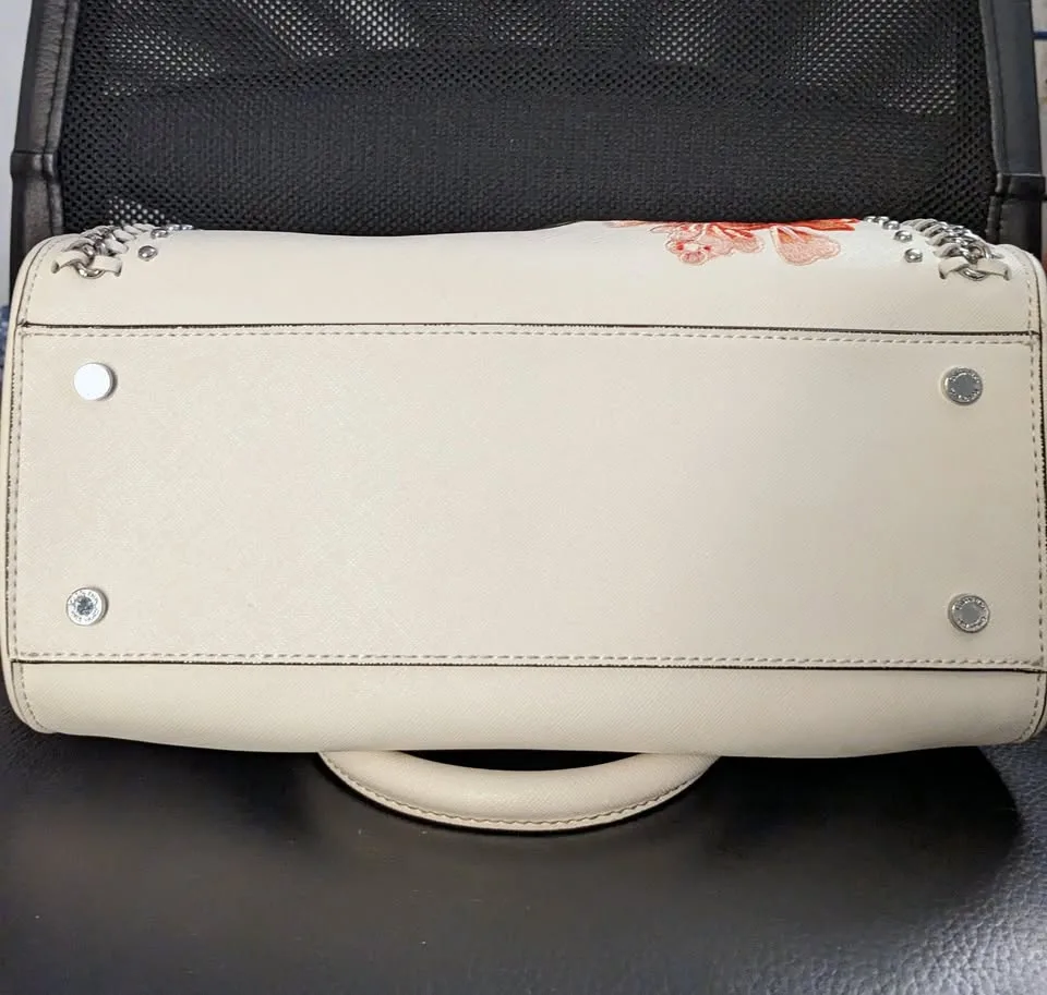 CK Embroidered Leather Satchel Handbag - Like NEW image indicator(6)