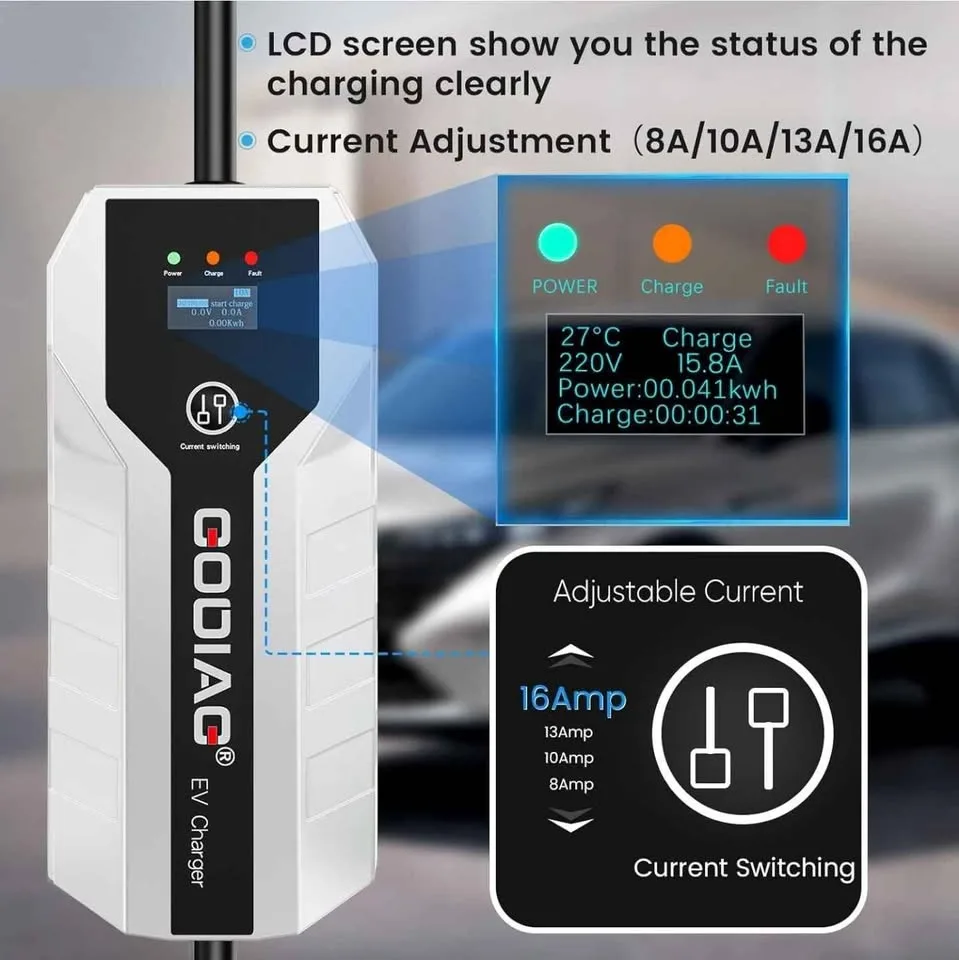 GODIAG Portable Level 1 and 2 EV Charger image indicator(4)