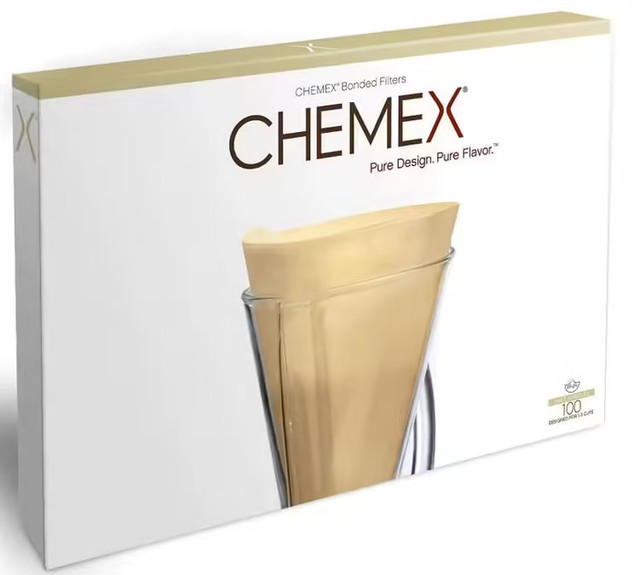 CHEMEX Natural Half Moon Coffee Filters (100 Pk), SKUFP-2N (NEW)