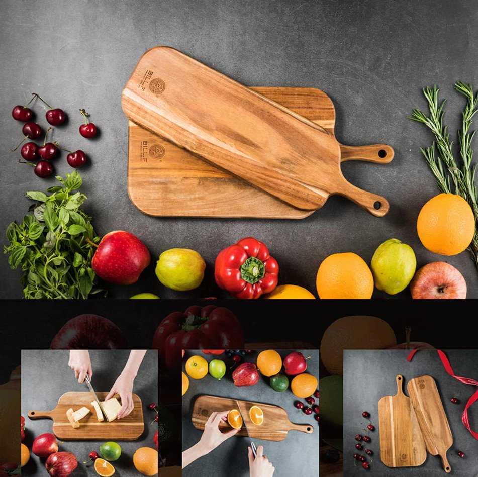 Wood Cutting Board Set with Handle for Kitchen - photo 3
