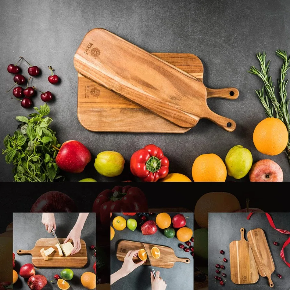 Wood Cutting Board Set with Handle for Kitchen image indicator(3)
