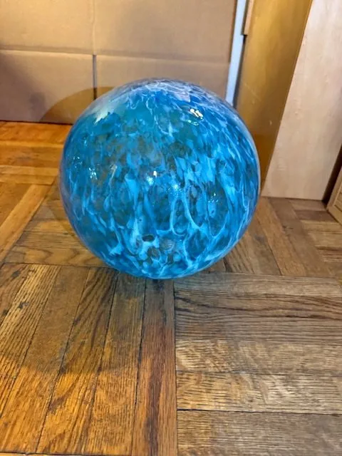 DECORATIVE BLUE GLASS ORB