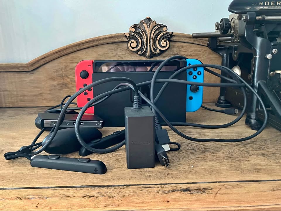 Nintendo Switch with Red and Blue Joy-Cons
